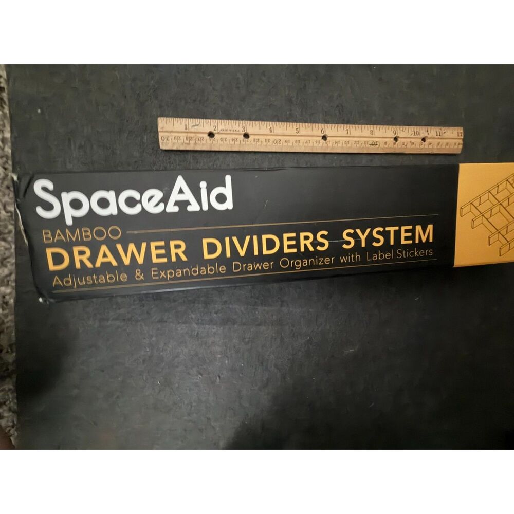 SpaceAid Drawer Divider System : adjustable and expandable organizer with label